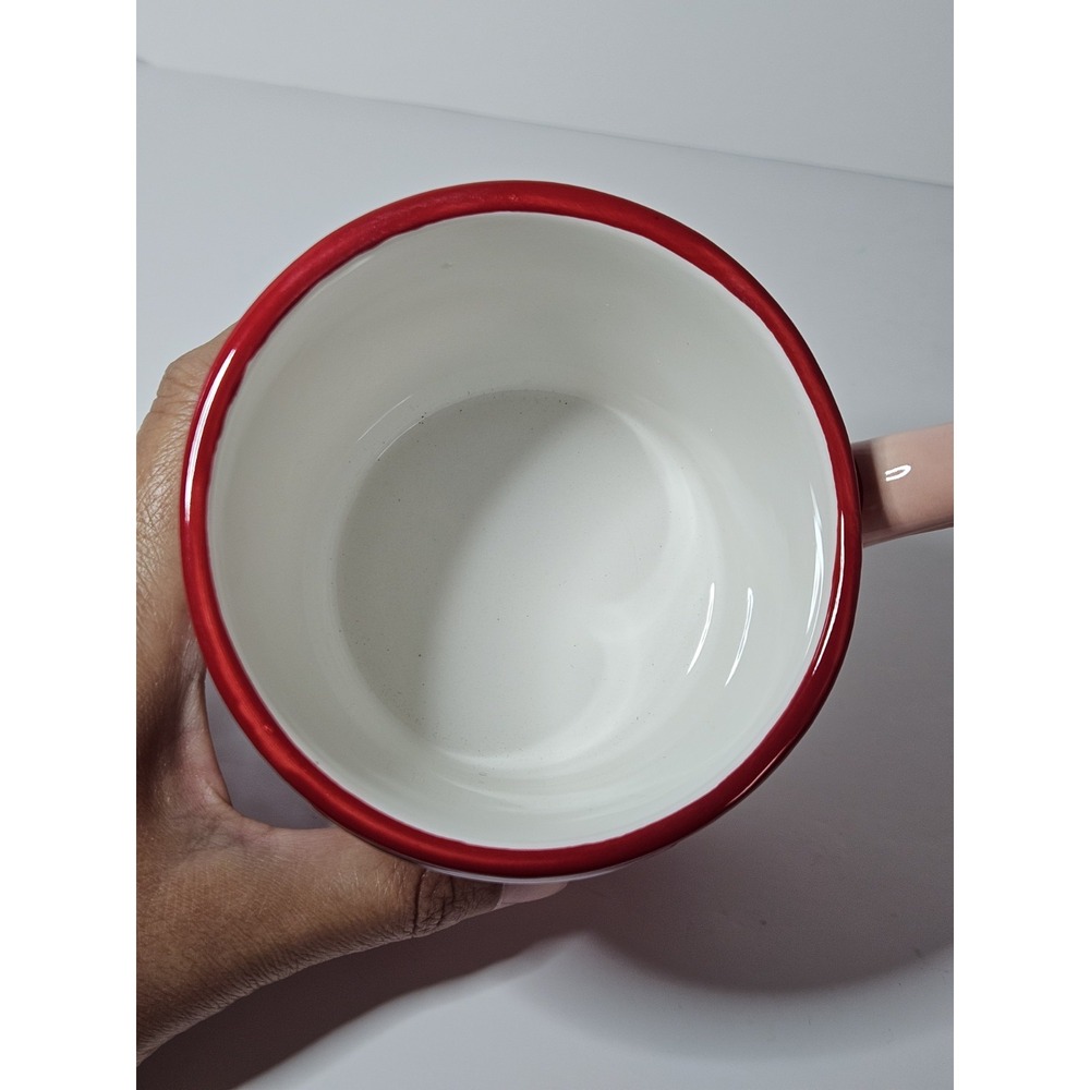 Christmas Cafe Lidded Mug 3D Whipped Cream Ceramic Holiday‎ Cocoa Cup Coffee Tea - Picture 5 of 7